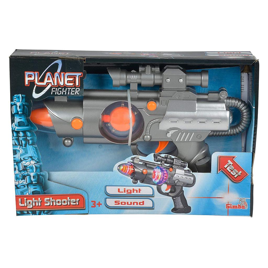 Simba Toys 108046571 - Planet Fighter Light Shooter Pistole, 3-fach sortiert