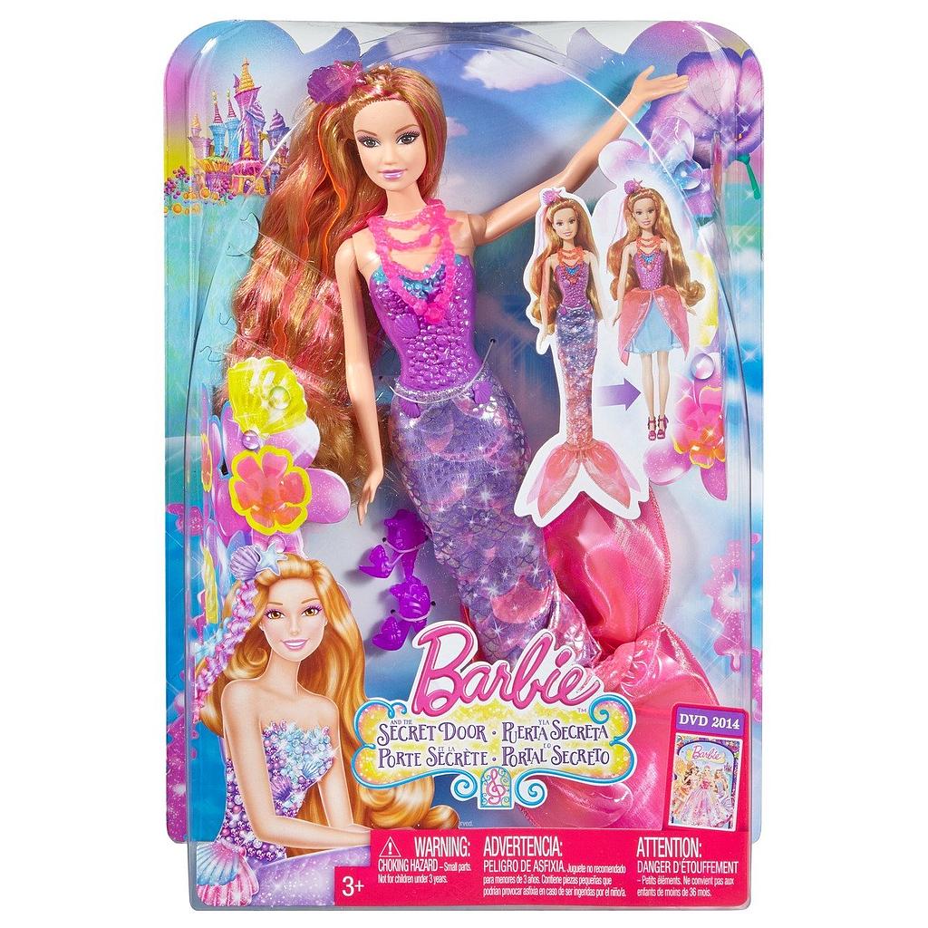 Mattel Barbie BLP25 - Barbie und die geheime Tür - Magische Meerjungfrau mit Funktion, Puppe