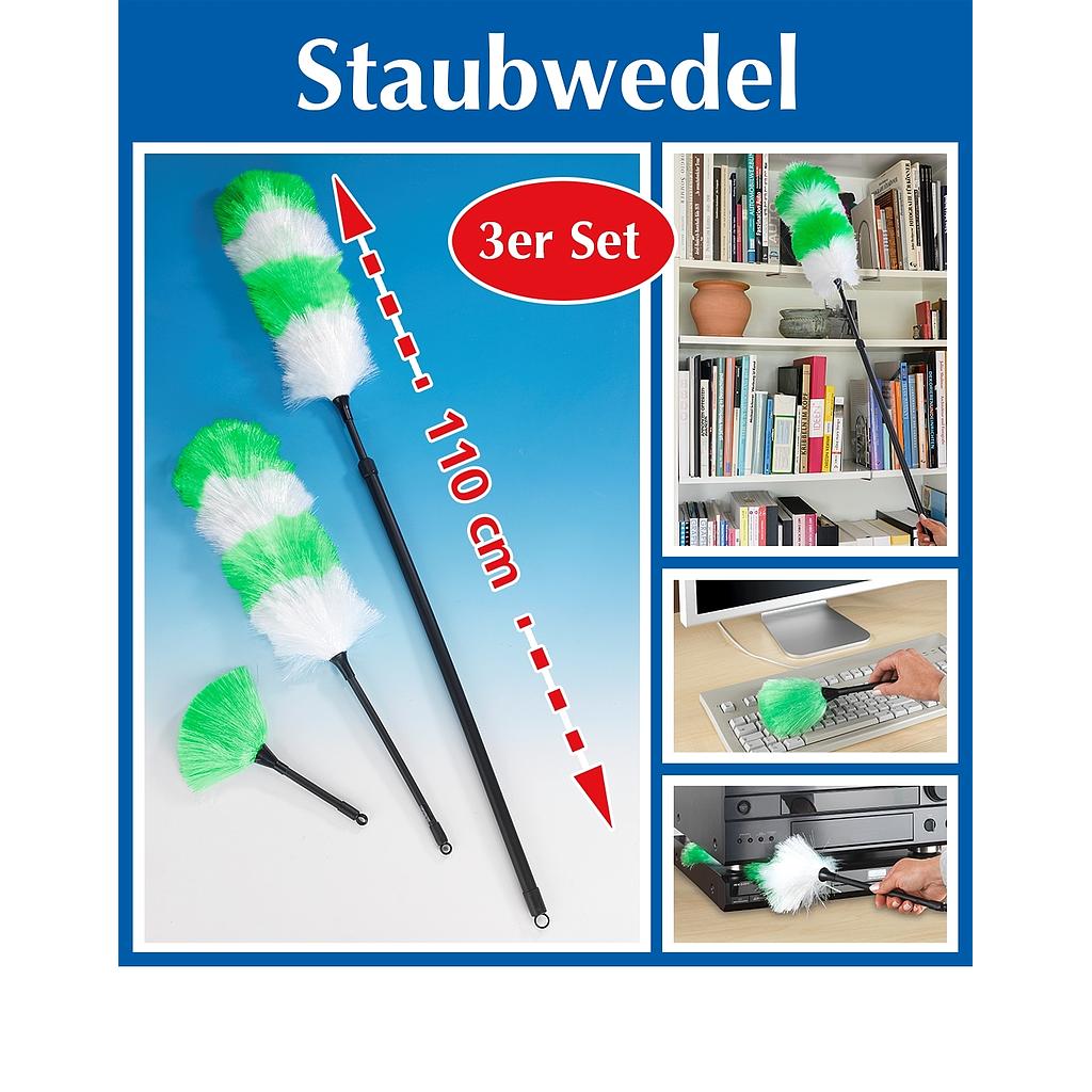 WENKO® - Staubwedel Set 3tlg grün/weiß