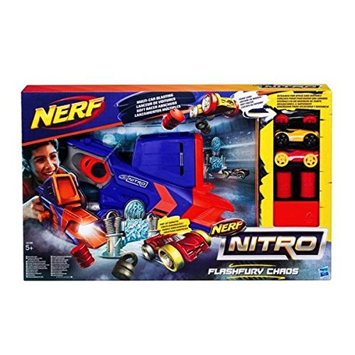 Hasbro Nerf Nitro C0788EU4 - FlashFury Chaos, Fahrzeugblasterset