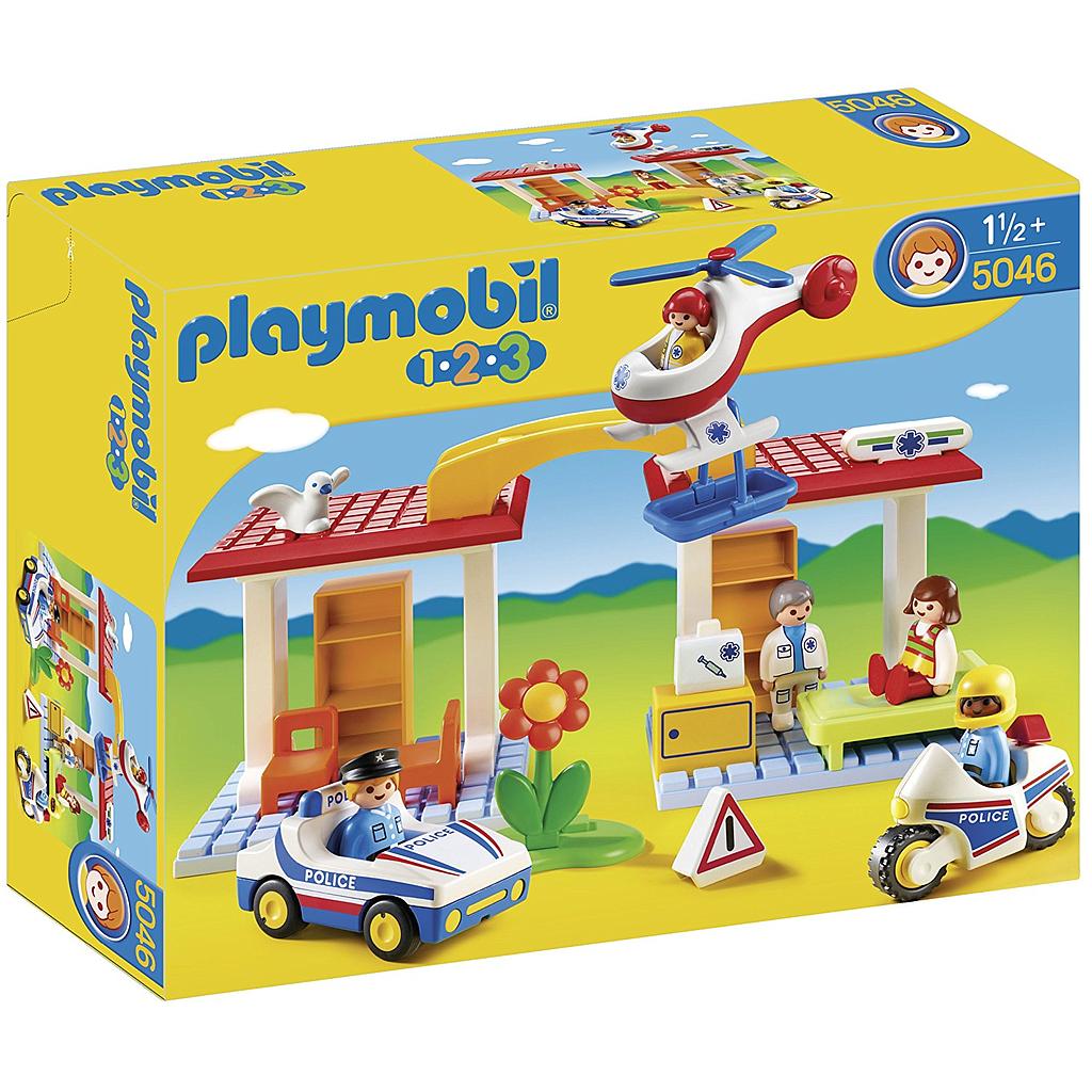 PLAYMOBIL® 5046 Krankenhaus mit Sanitäter und Polizist-Set