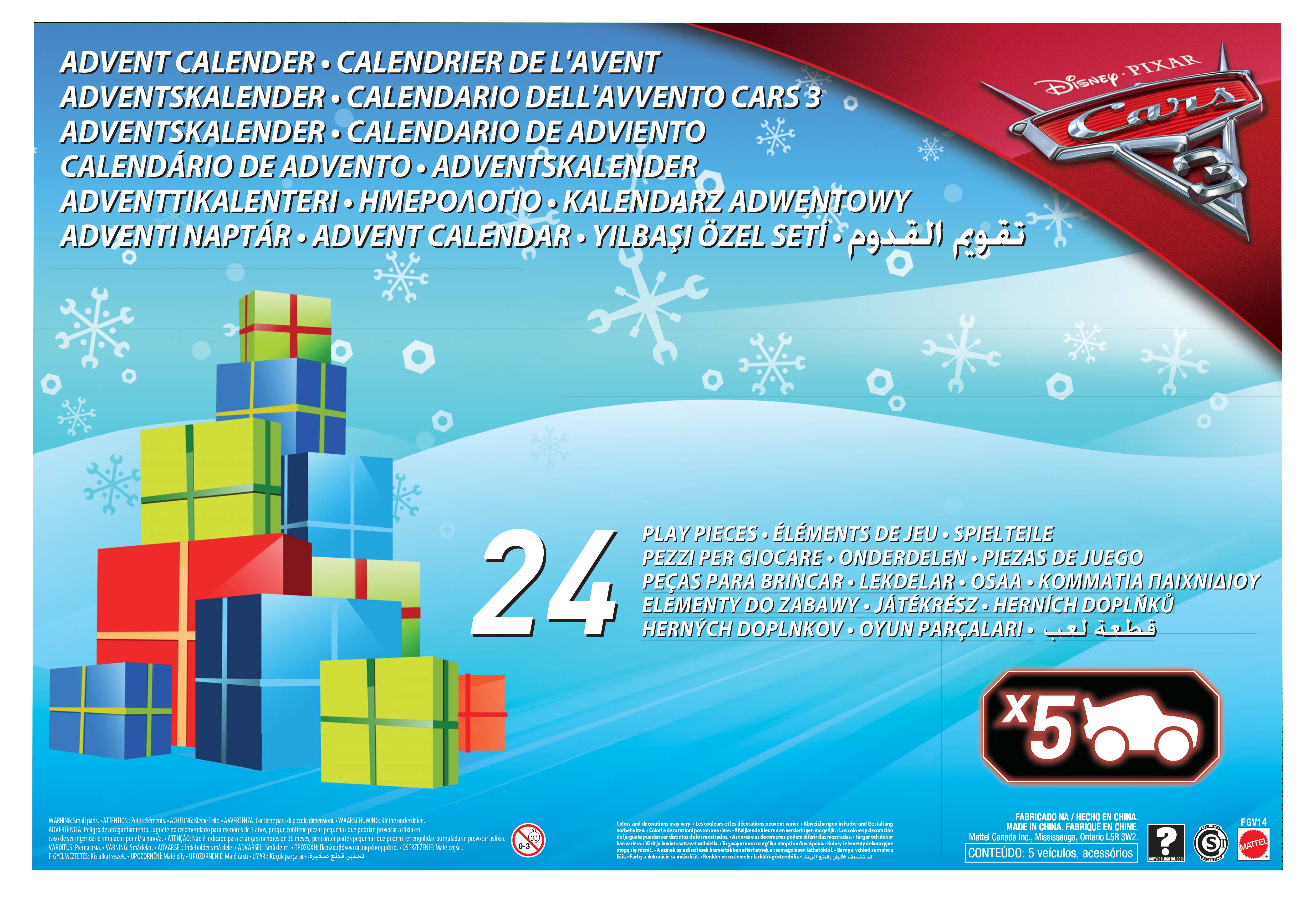 Mattel Disney Cars FGV14 - Disney Cars 3 Adventskalender