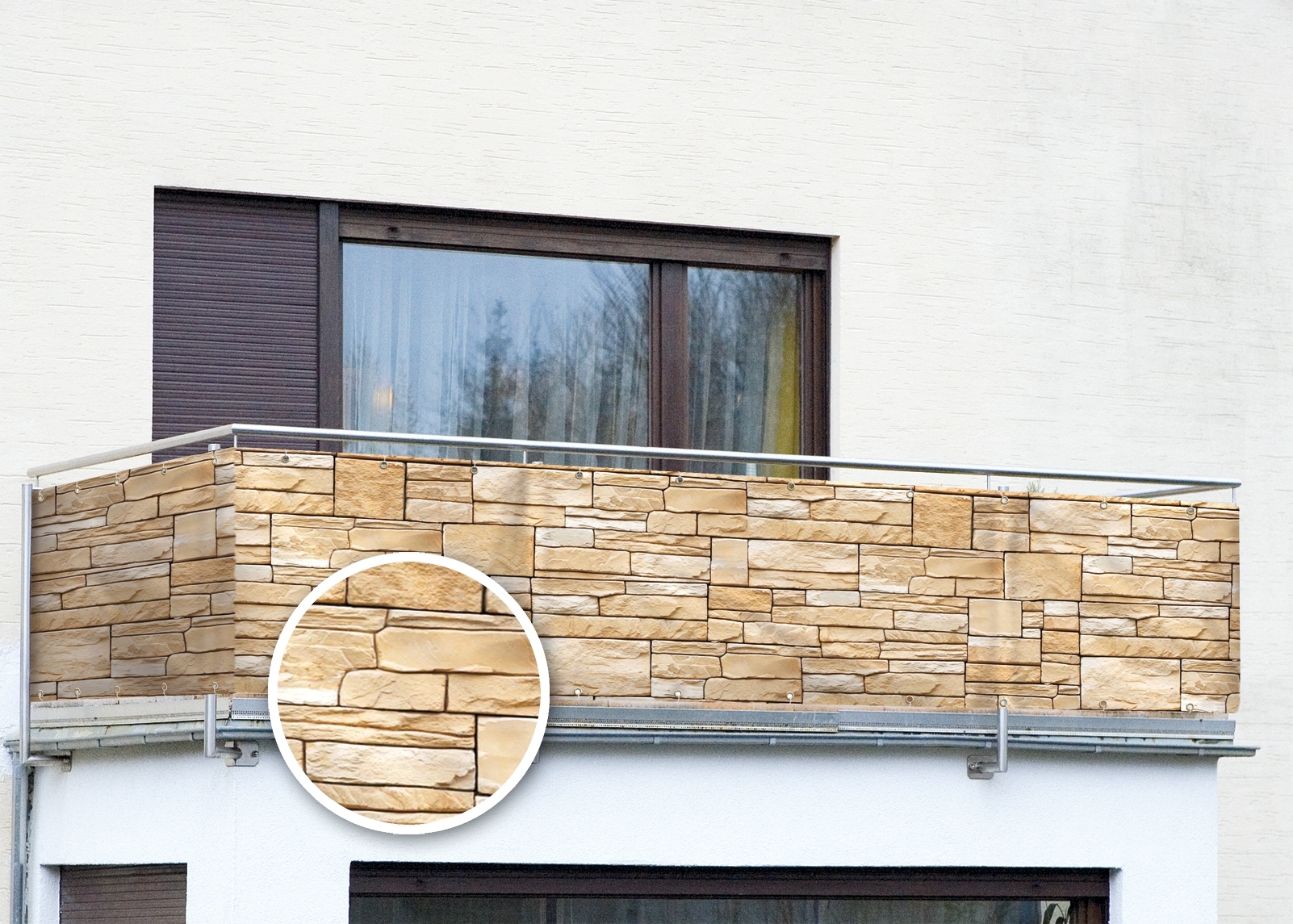 WENKO® 795020500 - Balkon-Sichtschutz "Mauer"