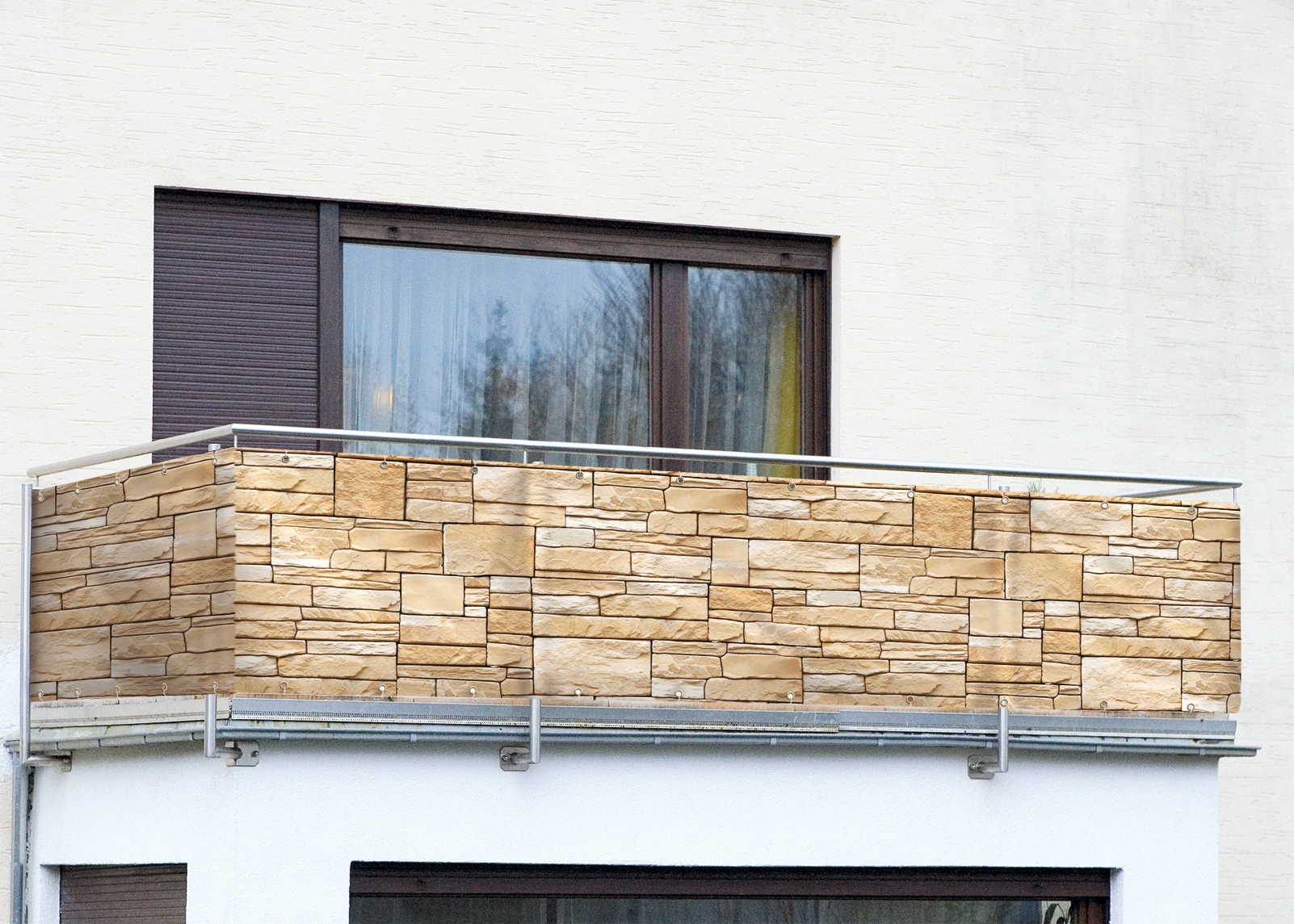 WENKO® 795020500 - Balkon-Sichtschutz "Mauer"