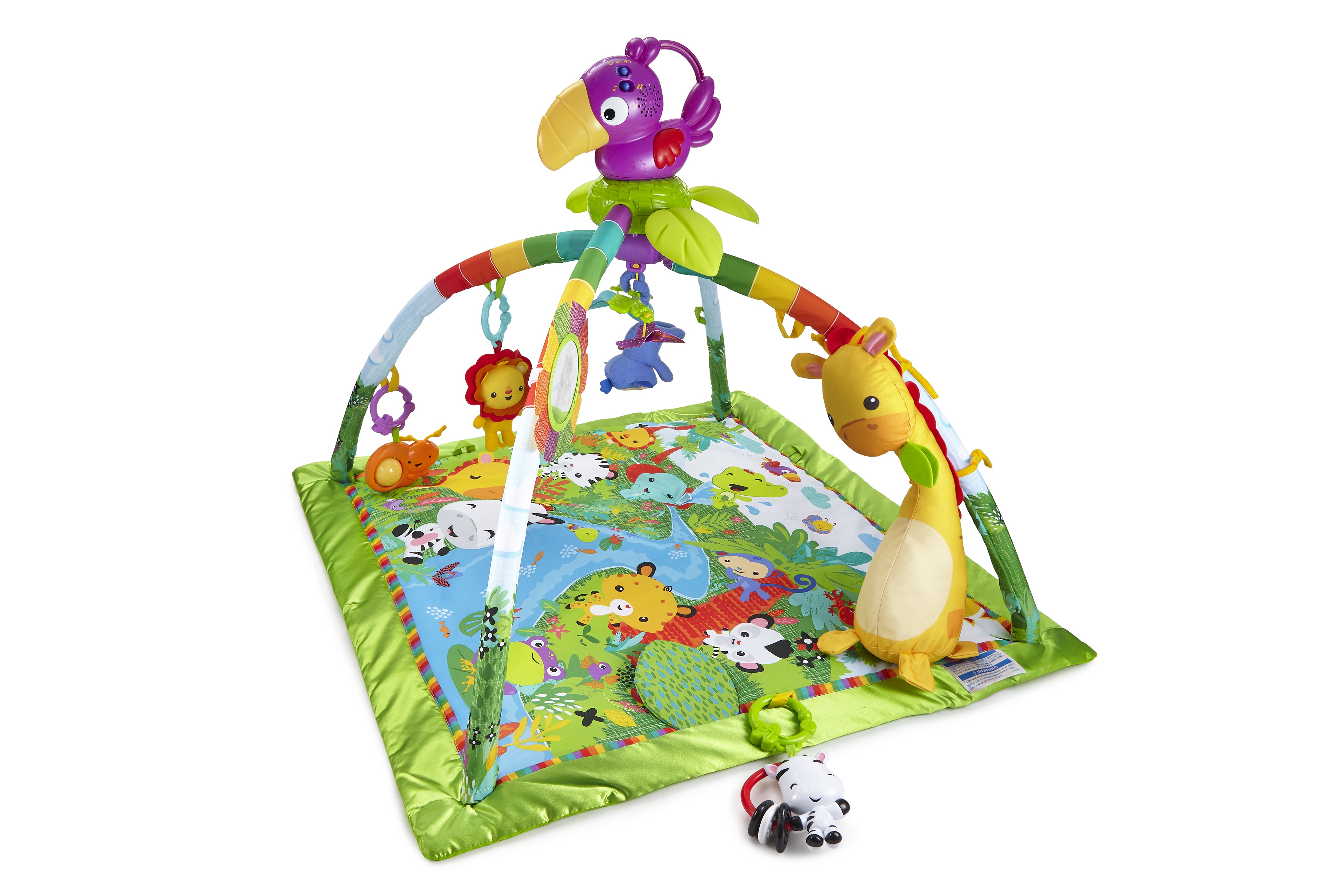 Mattel Fisher-Price DFP08 Rainforest Erlebnisdecke mit farbenfrohen Motiven