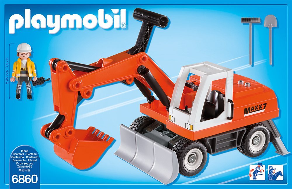 Playmobil 6860 - Schaufelbagger mit Räumschild, Spielwerkzeug