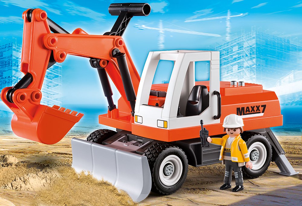 Playmobil 6860 - Schaufelbagger mit Räumschild, Spielwerkzeug