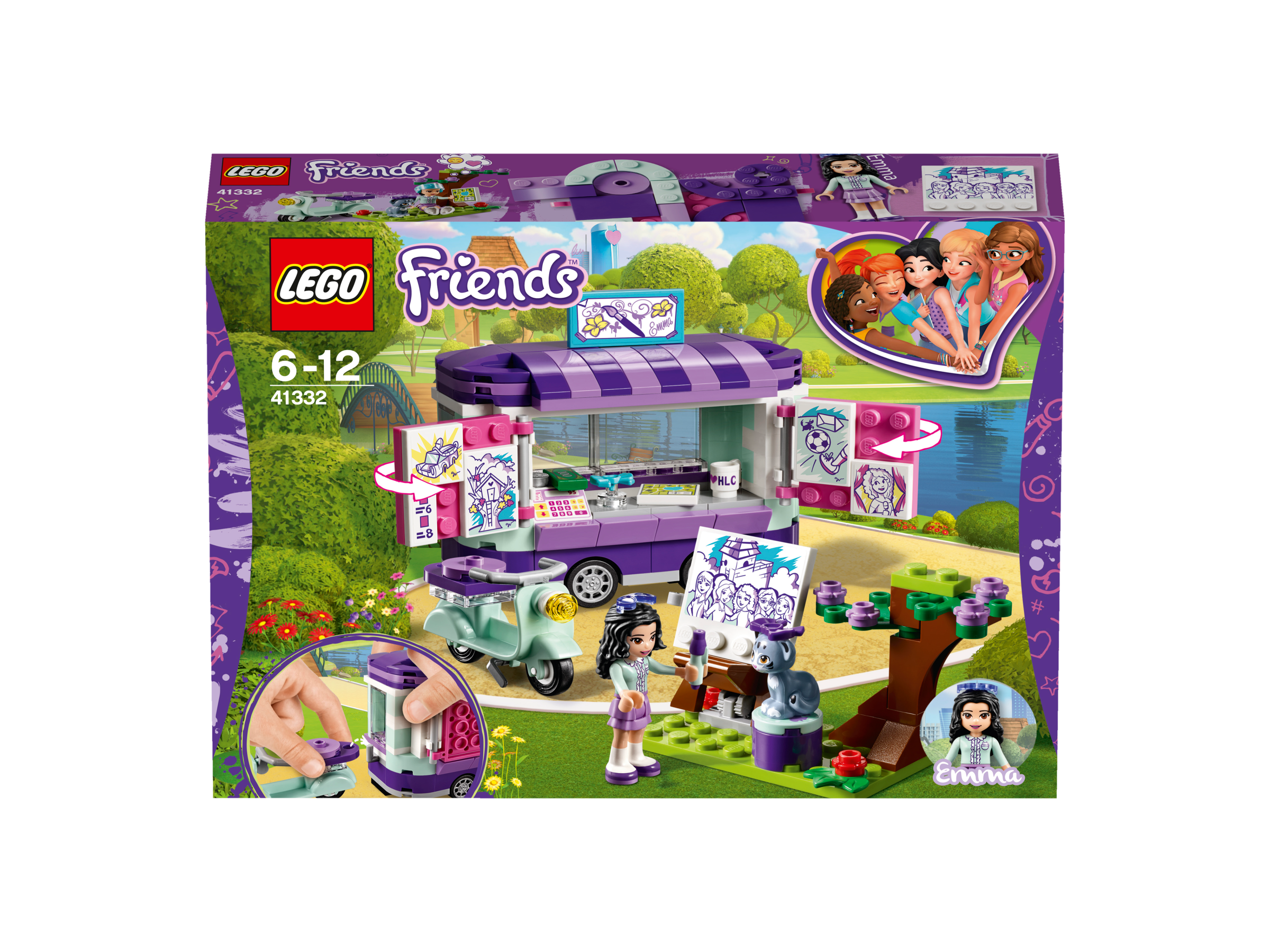 LEGO® Friends 41332 - Emmas rollender Kunstkiosk, Cooles Kinderspielzeug