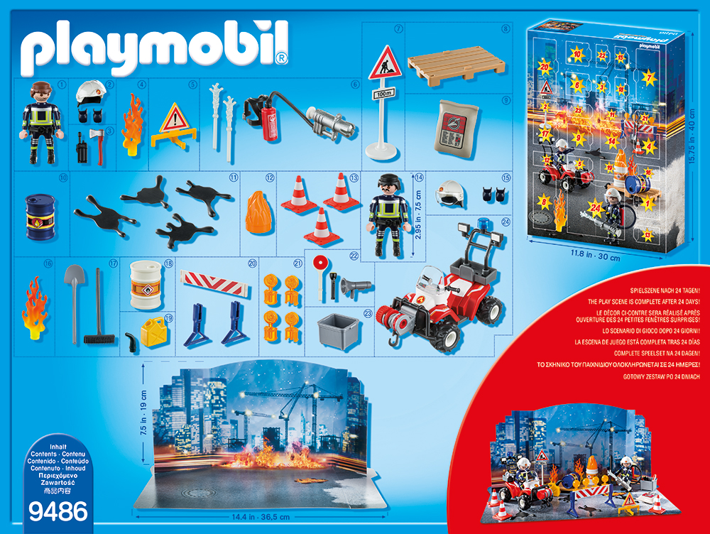 PLAYMOBIL® 9486 - Adventskalender "Feuerwehreinsatz auf der Baustelle"