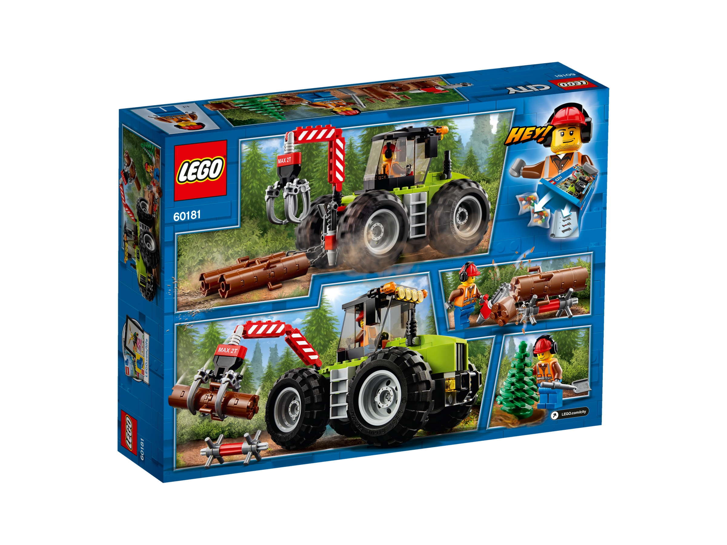 LEGO® City 60181 - Starke Fahrzeuge Forsttraktor, Cooles Kinderspielzeug